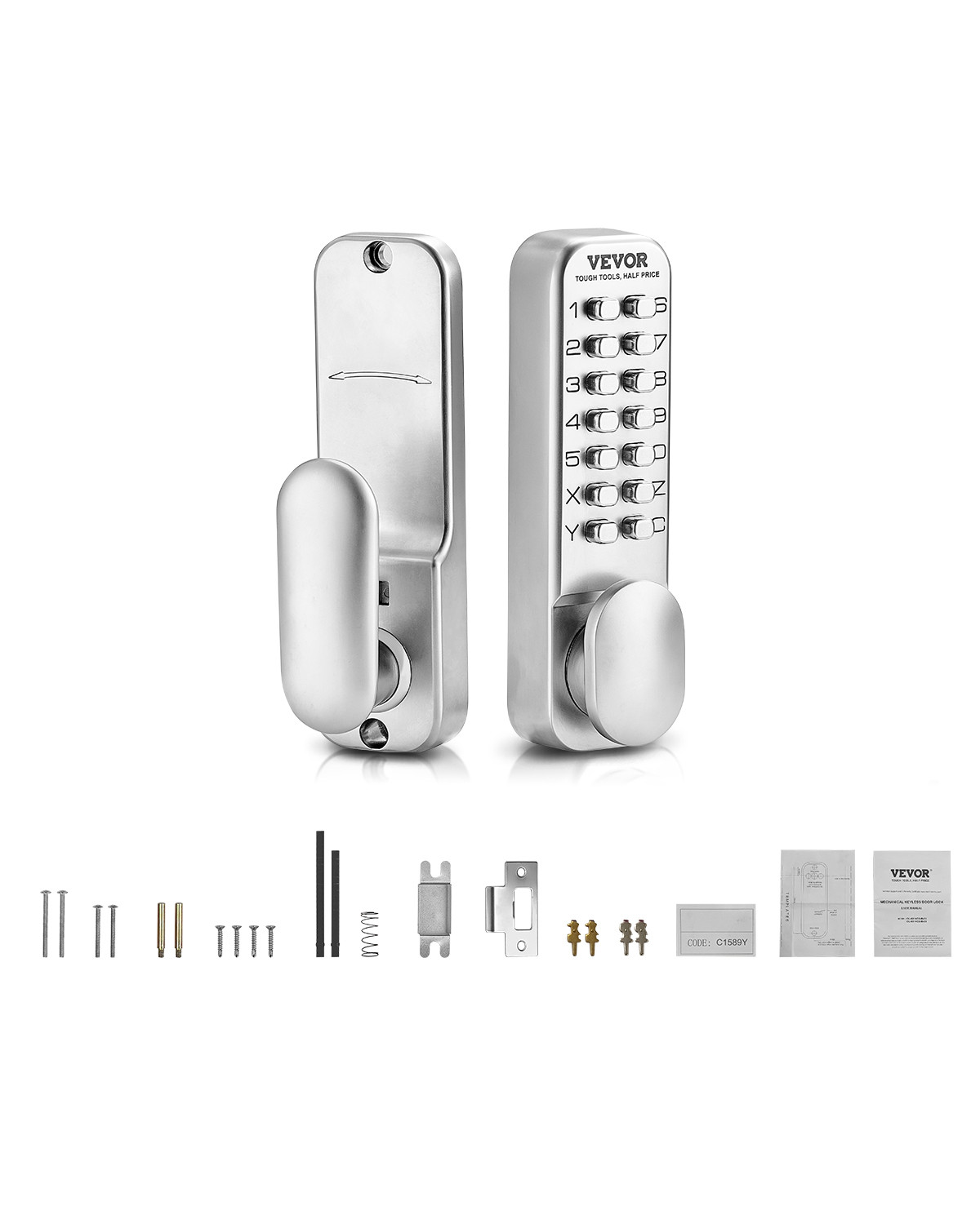 VEVOR Mechanical Keyless Entry Door Lock 14 Key Mechanical Keypad Door Knob