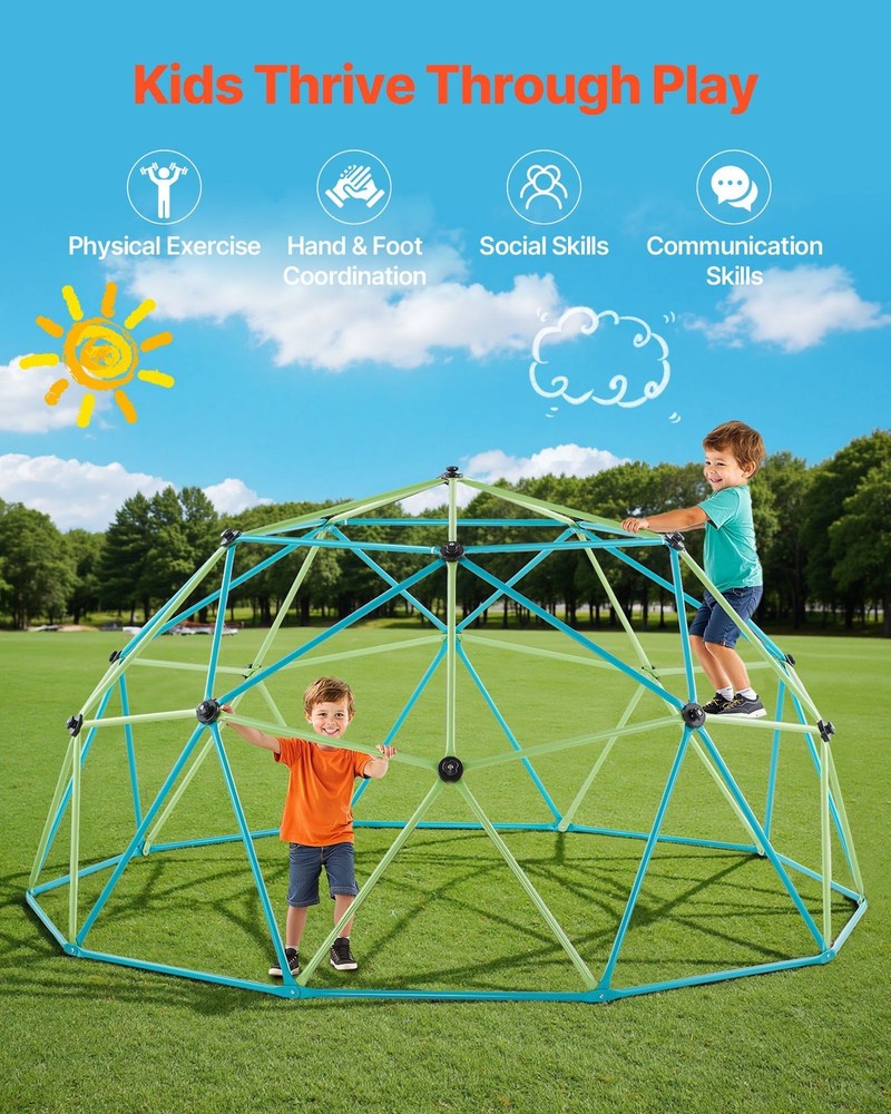 10FT Multi Player Climbing Dome 1000lb Capacity Fun Yard Activities