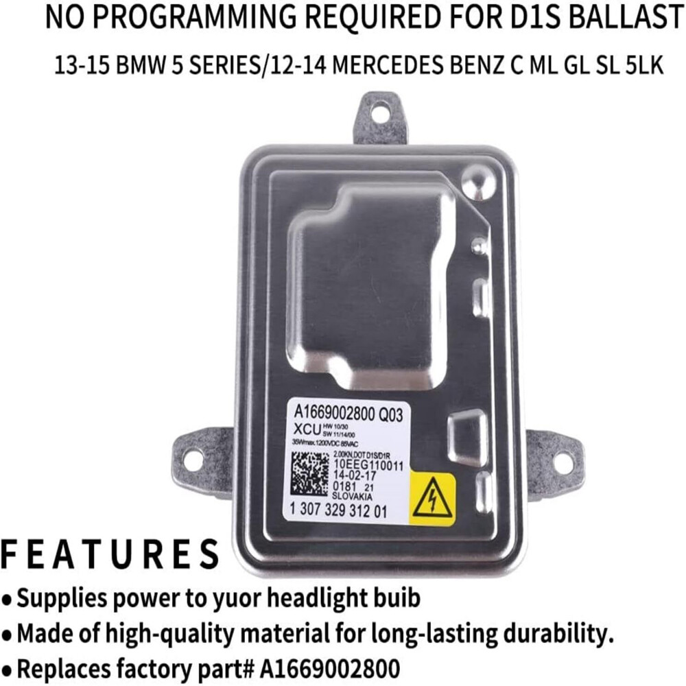 Xenon HID Headlight Unit Ballast A1669002800 Q03 For Benz GL350 ML350 SL65 AMG