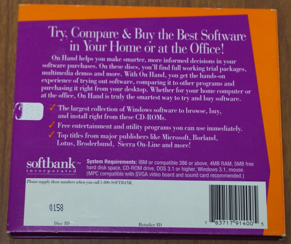 On Hand from Softbank 1994 Release 2 Disc ID 0158