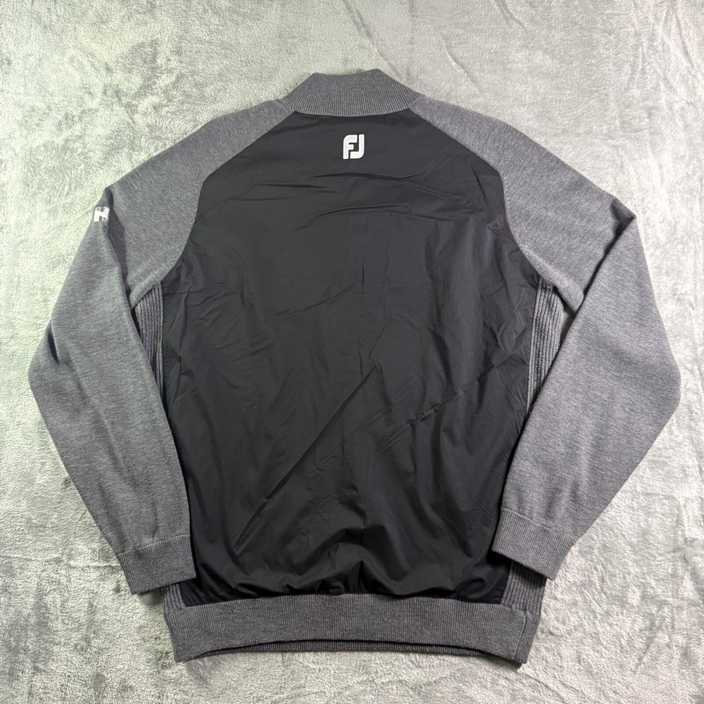 FootJoy Golf Pullover Half Zip Lightweight Sweater Athletic Blend Gray Black M
