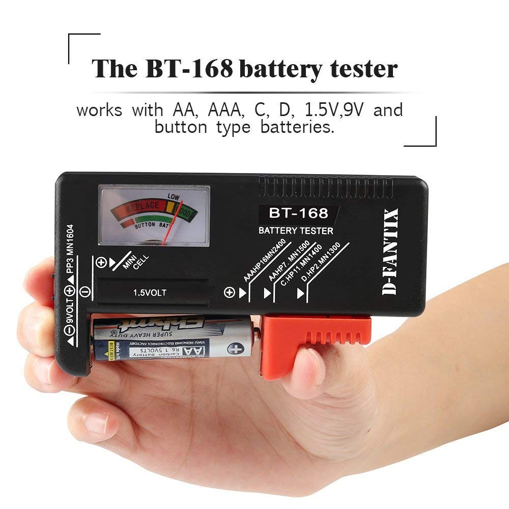 [2 PACK]Universal Battery Tester Checker for AA AAA C D 9V Button Cell-NO BATT
