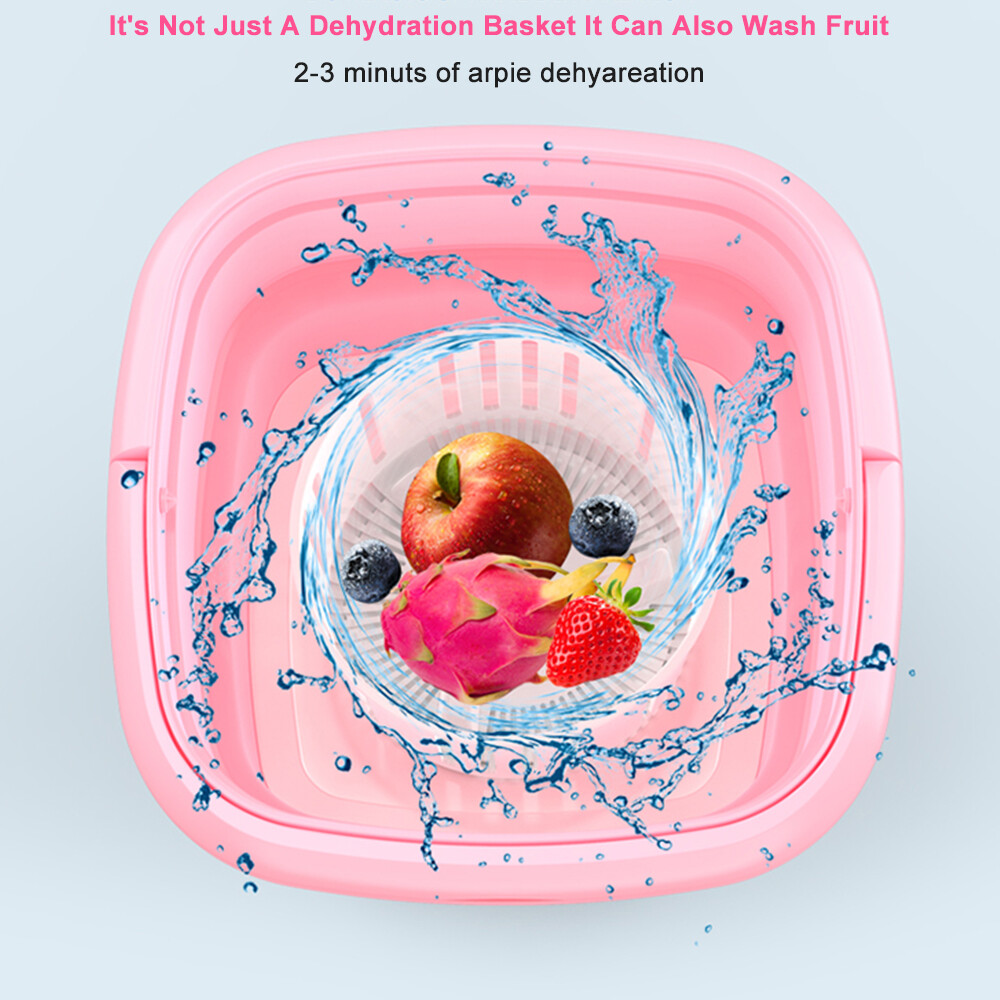 Folding Washing Machine (Pink) – US Standard Plug with Blue Light Sterilization