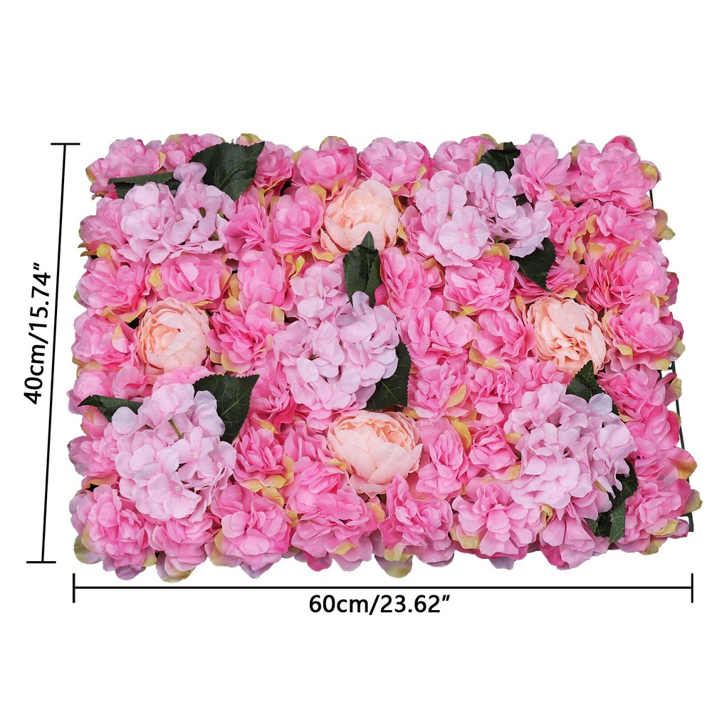 6PCS DIY Rose Artificial Flower Wall Panel Wedding Party Wall Backdrop Decor