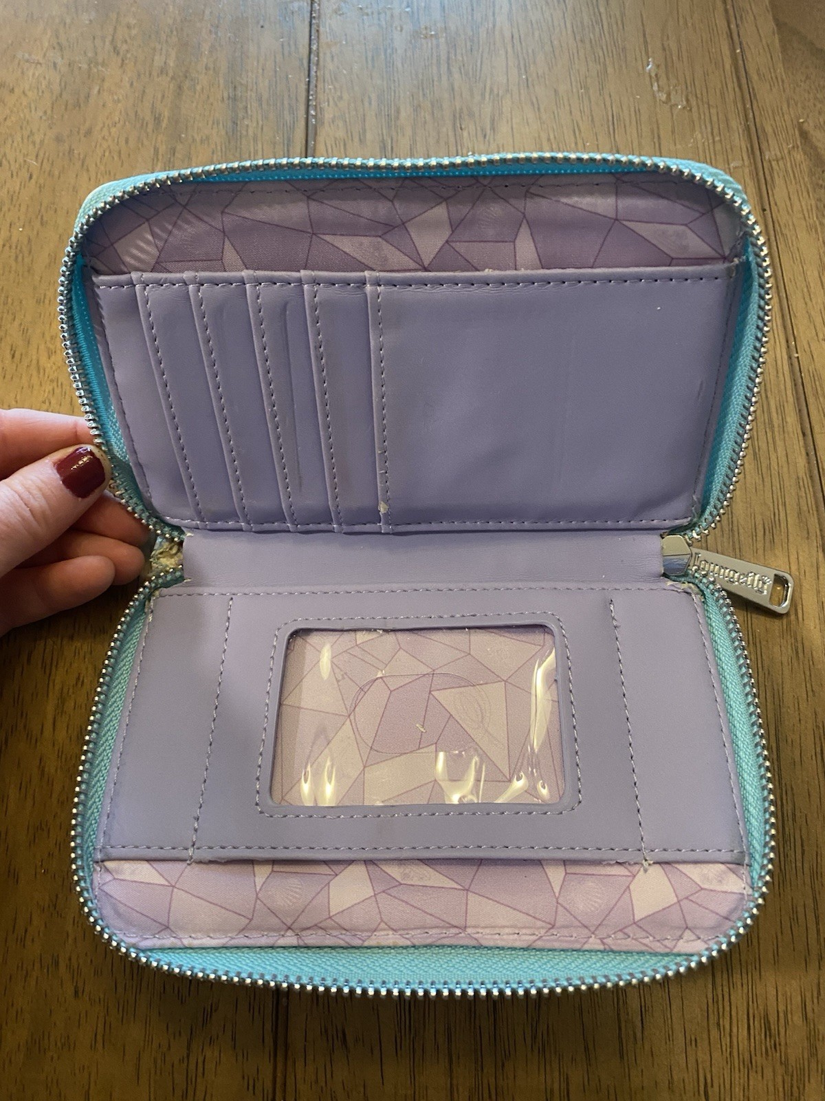 Loungefly Disney Princess Sidekicks Crystals GEM Zip Around Wallet Purse