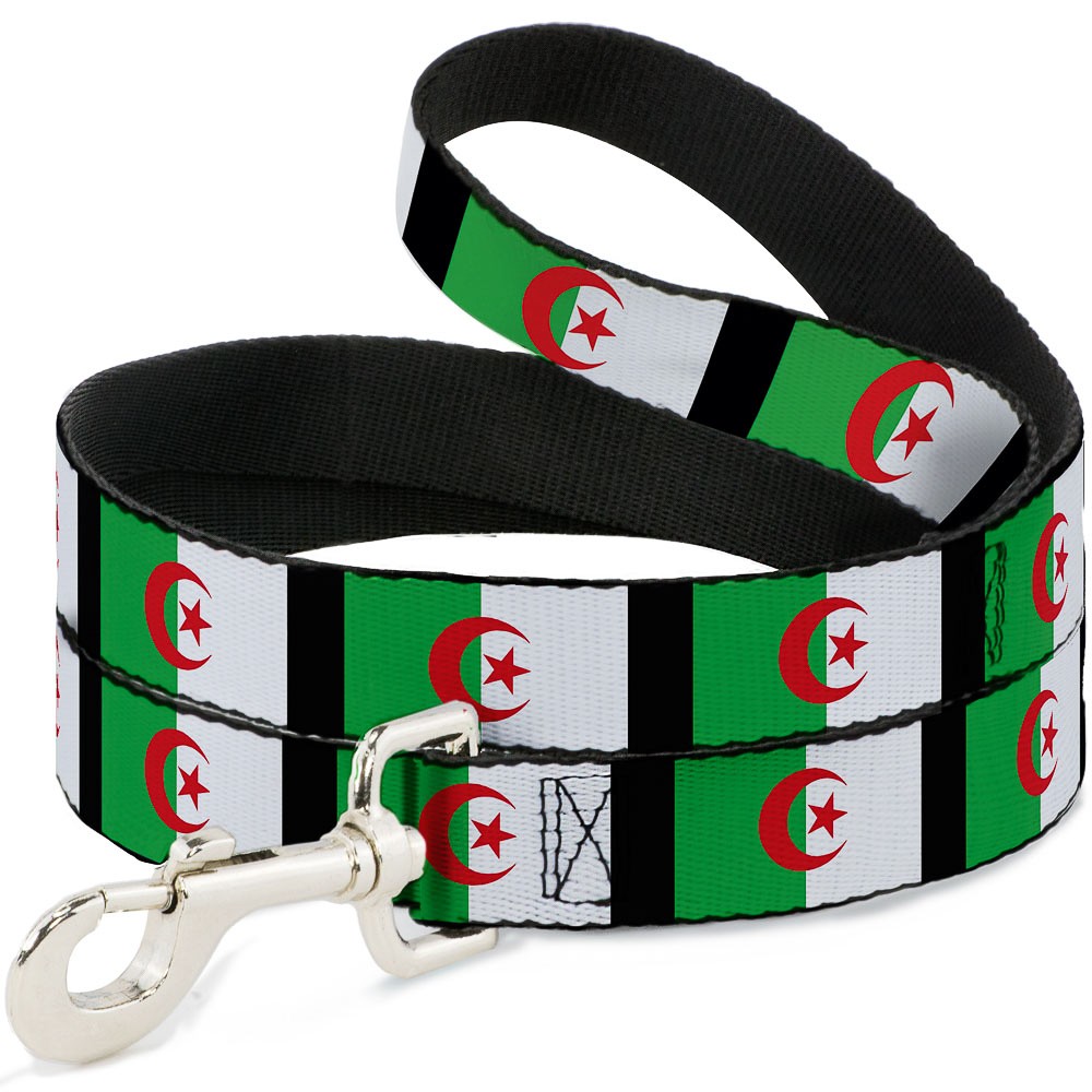 Dog Leash Algeria Flags NARROW 0.5"