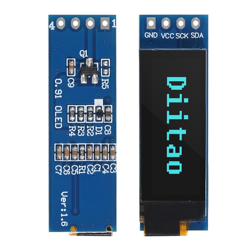 4Pcs 0.91'' LCD Display Modules 0.91inch IIC I2C OLED Display I2C OLED Screen...