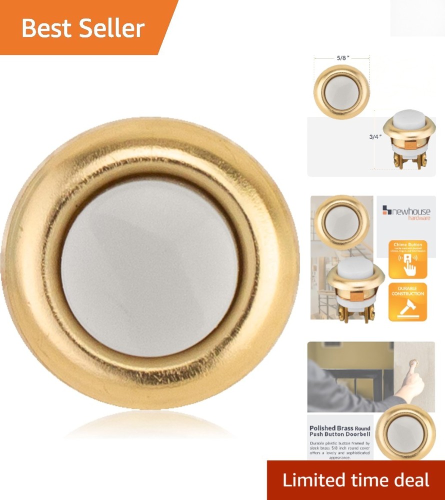 Versatile Brass Push Button for Doorbell - Wired Design, Perfect for Any Setting