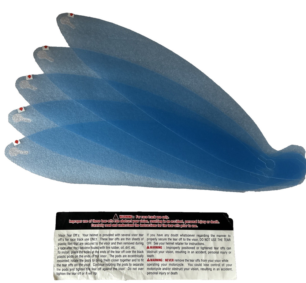 Motorcycle Visor Tear Off Pack 5
