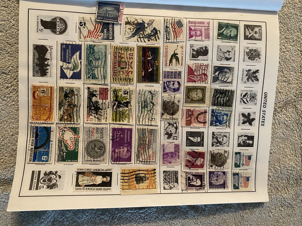1970’s Stamp Collecting Book with Stamps