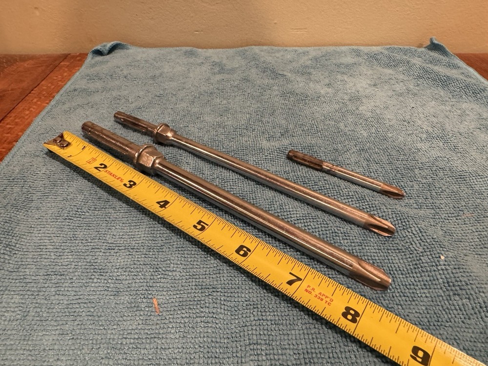 3 Replacement Phillips Screwdriver Shafts #2 Stubby, #3 & #4 Full Length