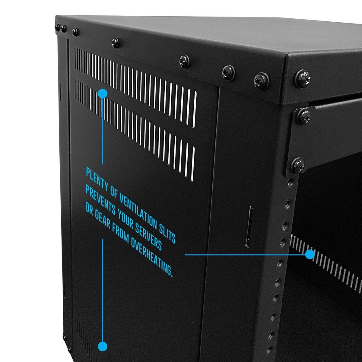 Axcessables 12U 19-Inch AV Rolling Equipment Rack Cabinet with Locking Wheels