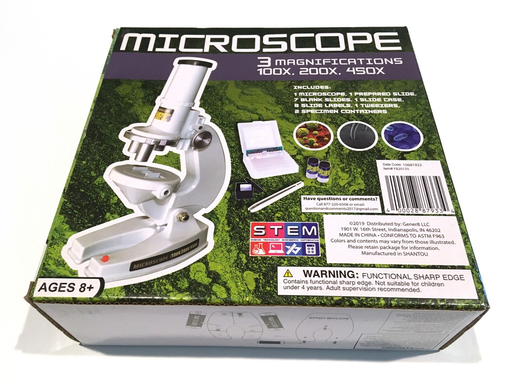❤️ Genr8 100X, 200X, 450X Magnification STEM Microscope in Display Box