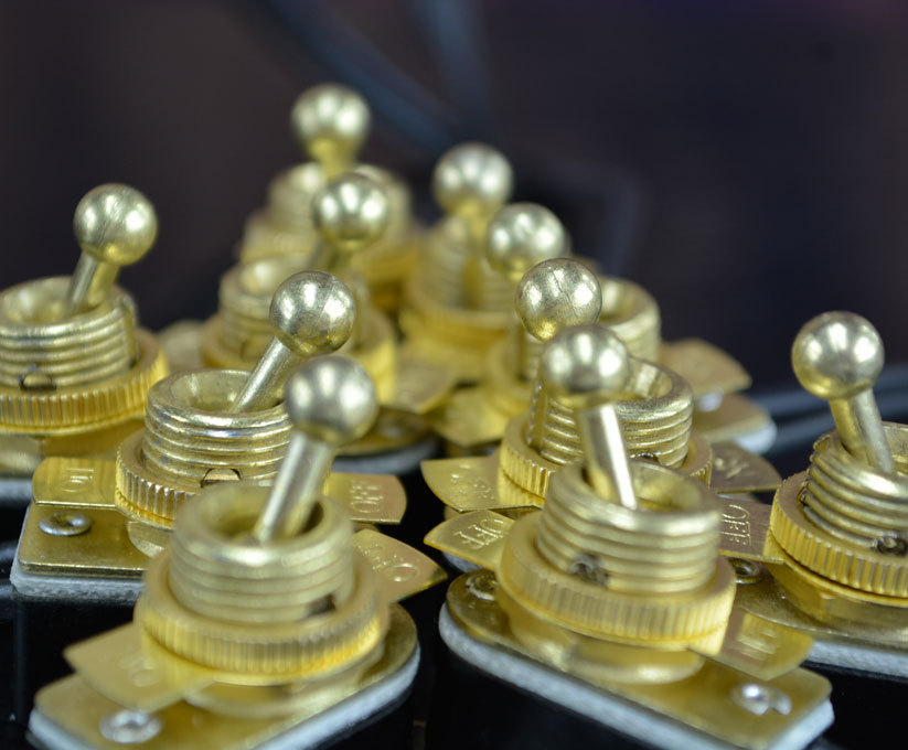 10-Pack On/Off Toggle Switch - Brass Plated - 6A/120V - Steampunk Switch 2-Wire