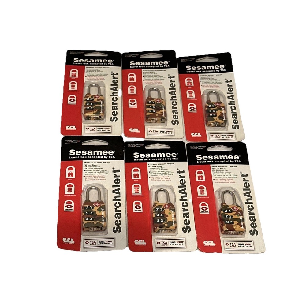 Camo Luggage Locks 6 Pack
