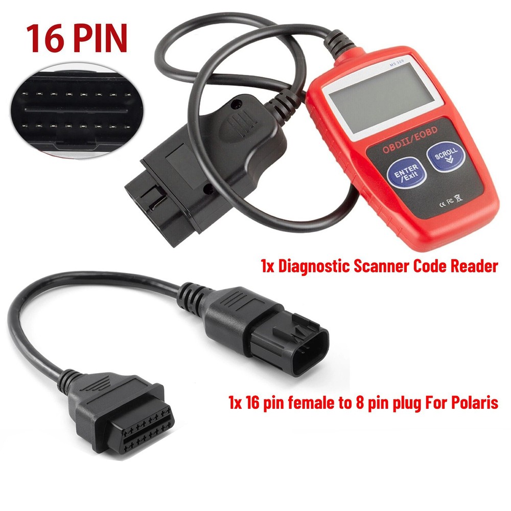 FITS POLARIS ATV DIAGNOSTIC CODE READER ADAPTER EOBD OBD2 SCANNER