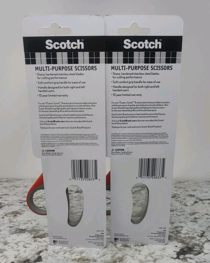 2PK Scotch Multi-Purpose Stainless Steel Scissors 8"