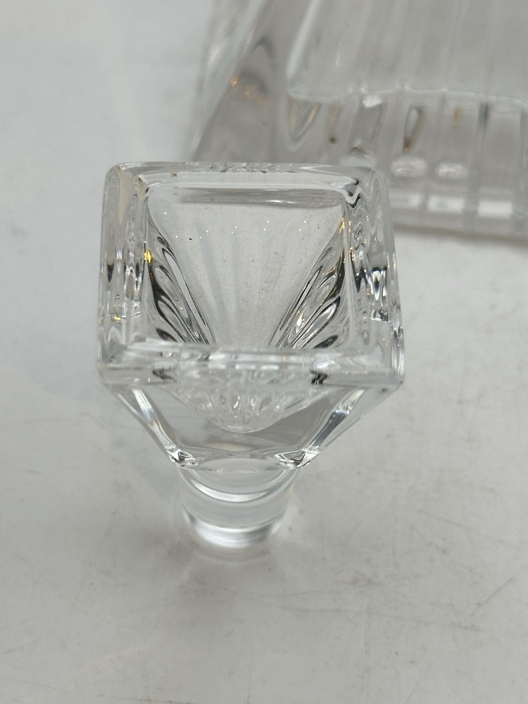 Art Deco Leaded Crystal Triangular Perfume Bottle With Stopper