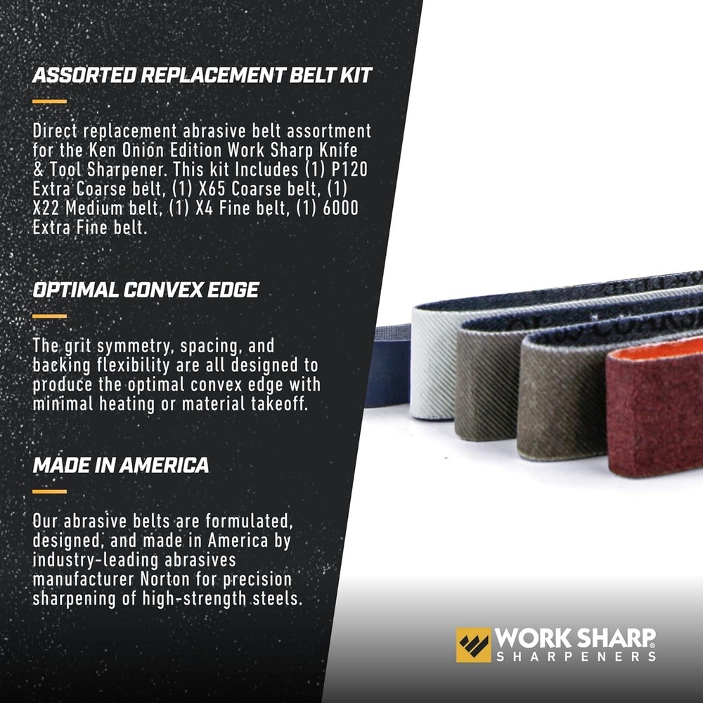 Ken Onion Edition Replacement Belt Kit – Durable Assorted Grits for Precision