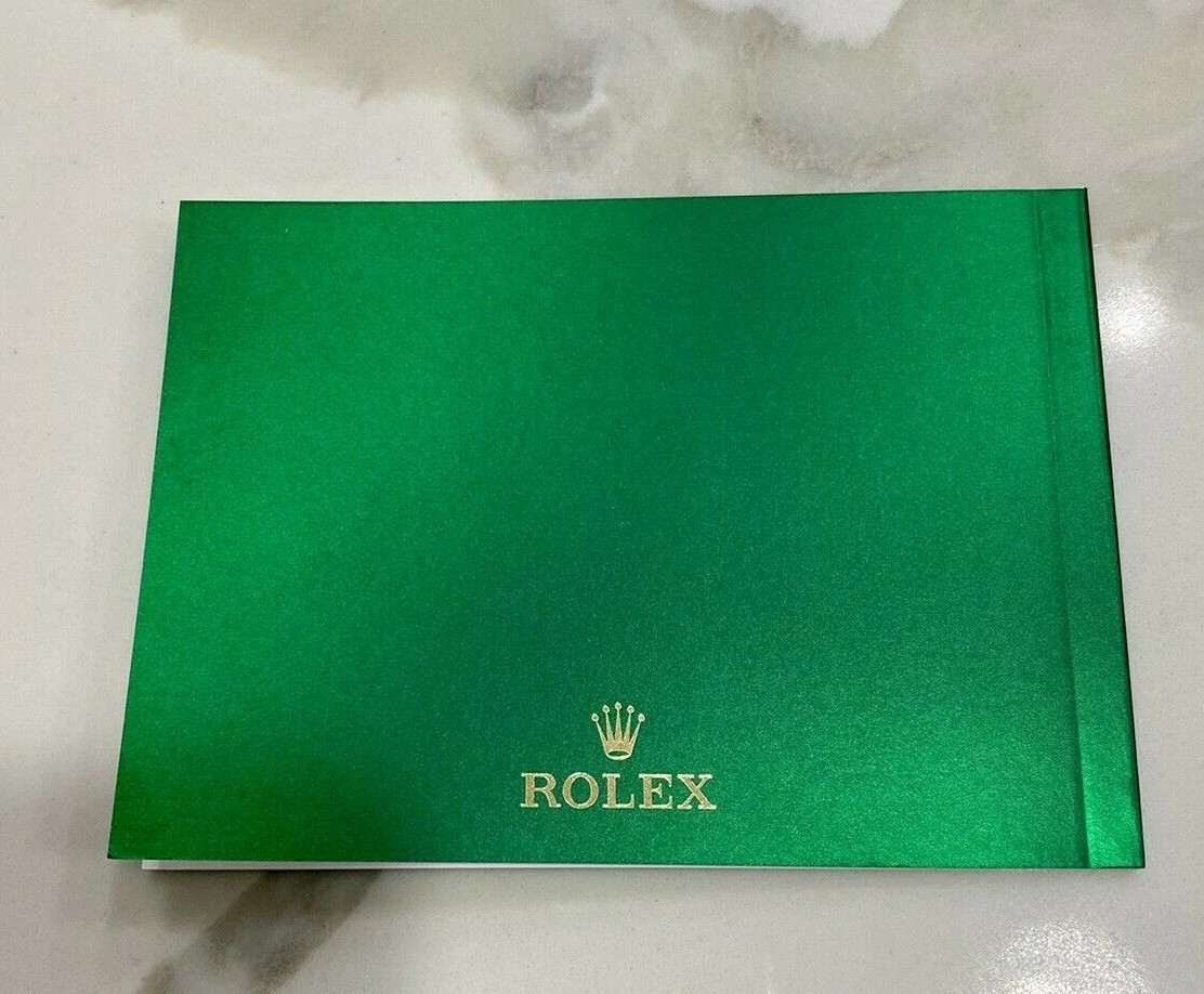 Authentic Rolex Datejust Booklet English + Rolex Green Tag + Card Holder