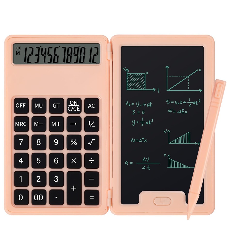 Desk Portable Basic Calculator with Notepad and Stylus, 12 Digit Large Displa...