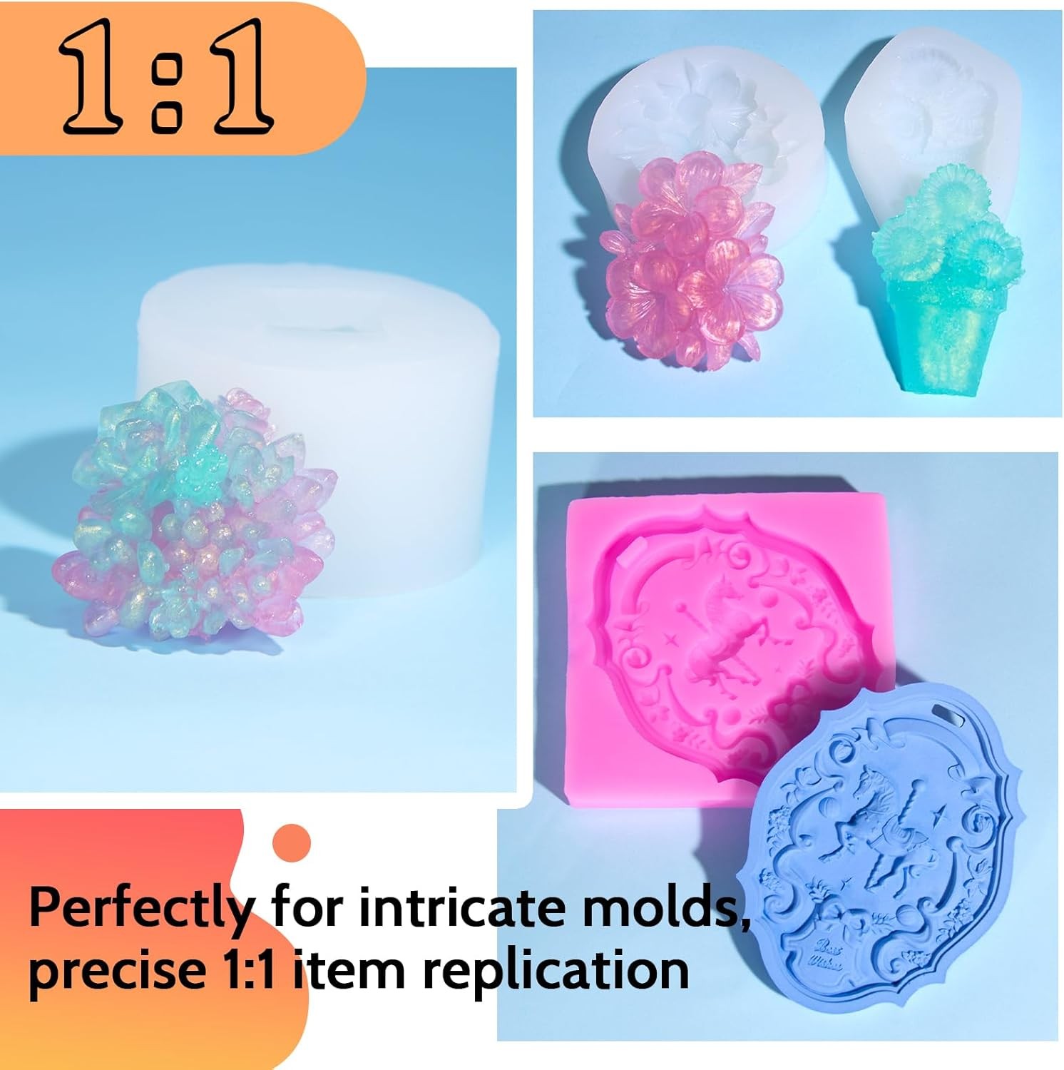 Silicone Mold Making Kit, 2.32lb(37oz) Super Elastic Liquid Silicone for Mold Ma