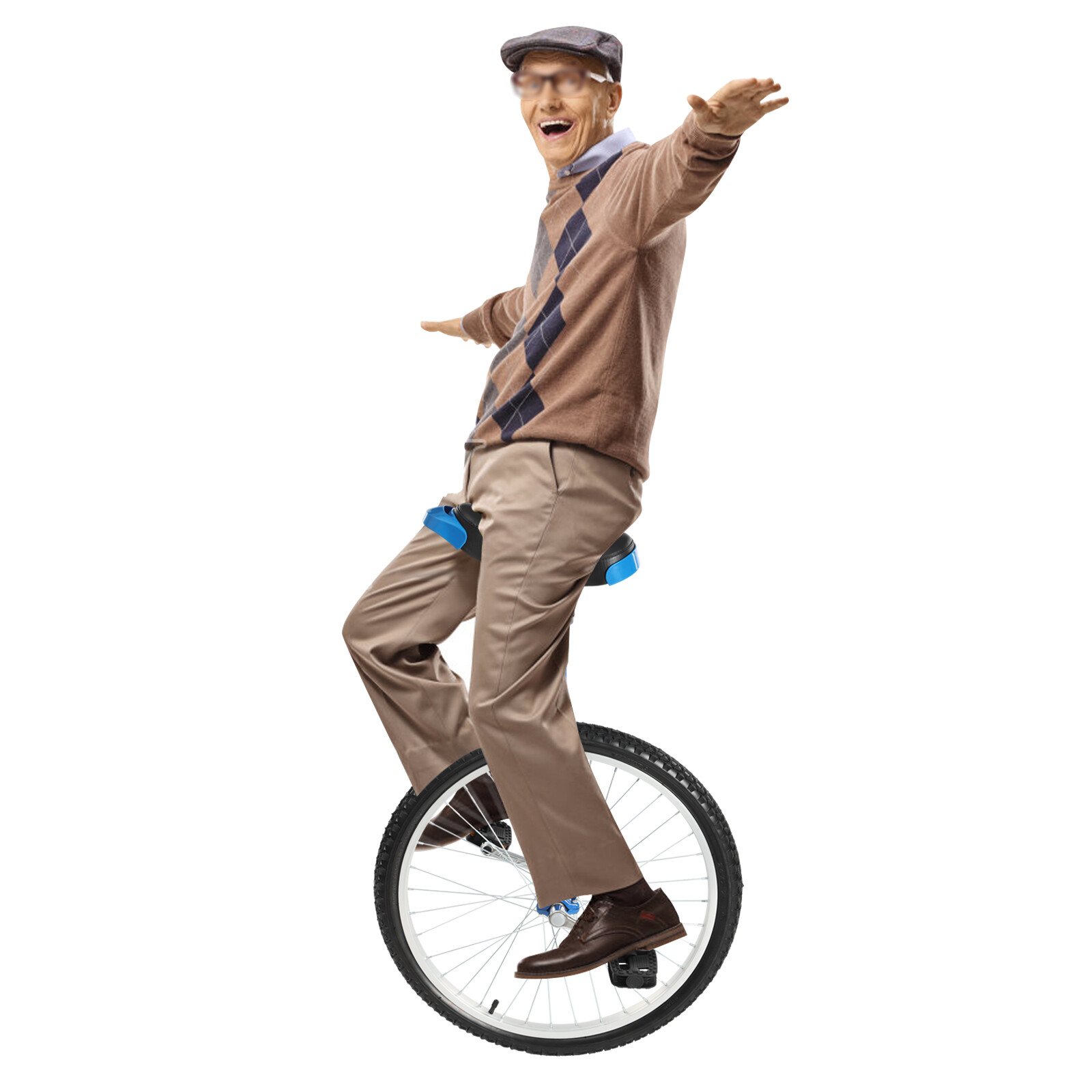 Unicycle with Excellent Steel Frame Leakproof Tire Adjustable Height for Outdoor