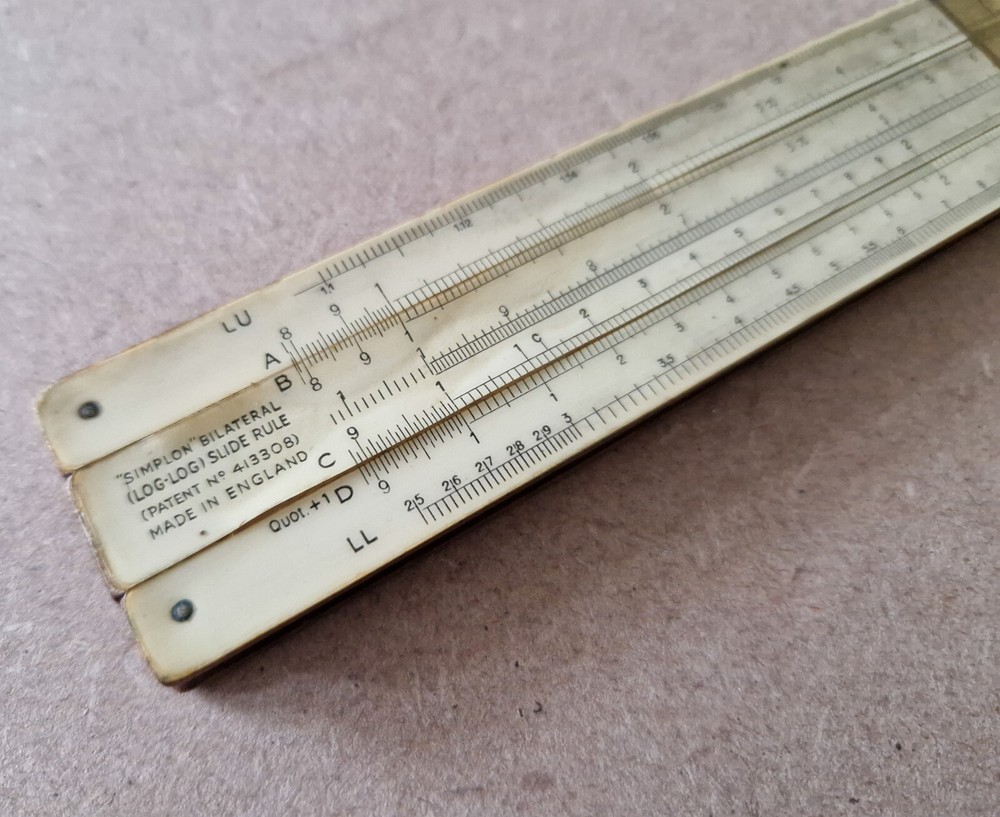 Vintage Simplon Bilateral 413308 Engineering Slide Rule