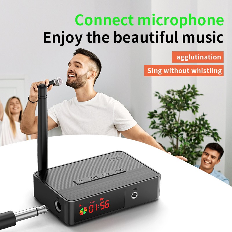 NFC Wireless Bluetooth 5.3 Audio Receiver Wireless Stereo HiFi AUX RCA TF