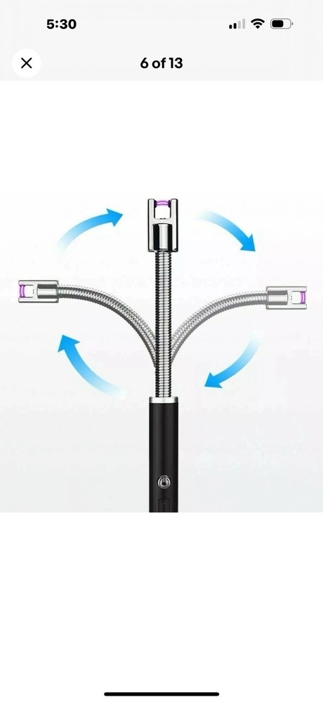 Electric Lighter Arc USB Rechargeable Candle BBQ Electronic Windproof Kitchen
