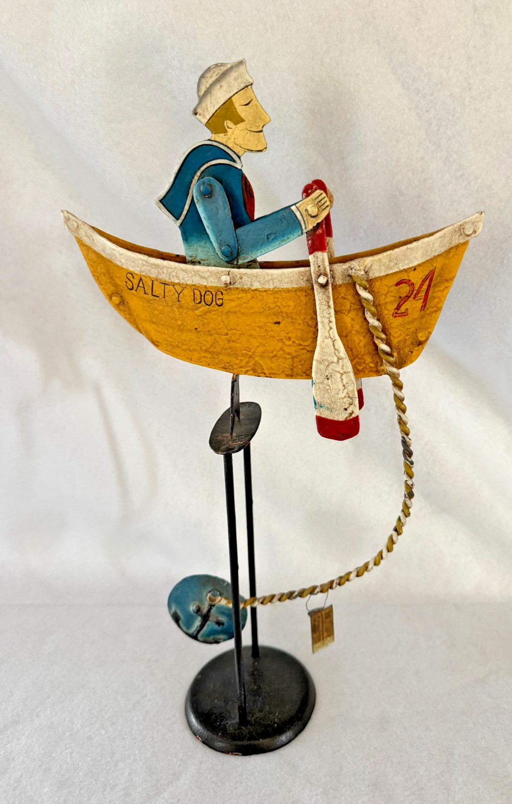 Authentic Models Nautical Salty Dog Rowing Sailor 18" Balance Toy See Video