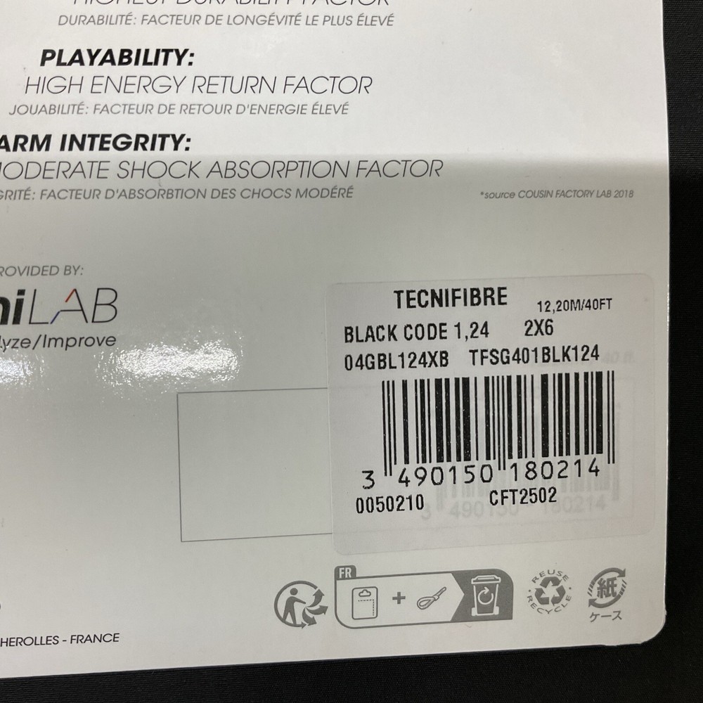 Tecnifibre Black Code 17 Gauge Tennis String 3 Pack