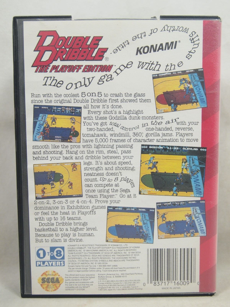 Double Dribble The Playoff Edition Case (SEGA Genesis) Authentic BOX ONLY