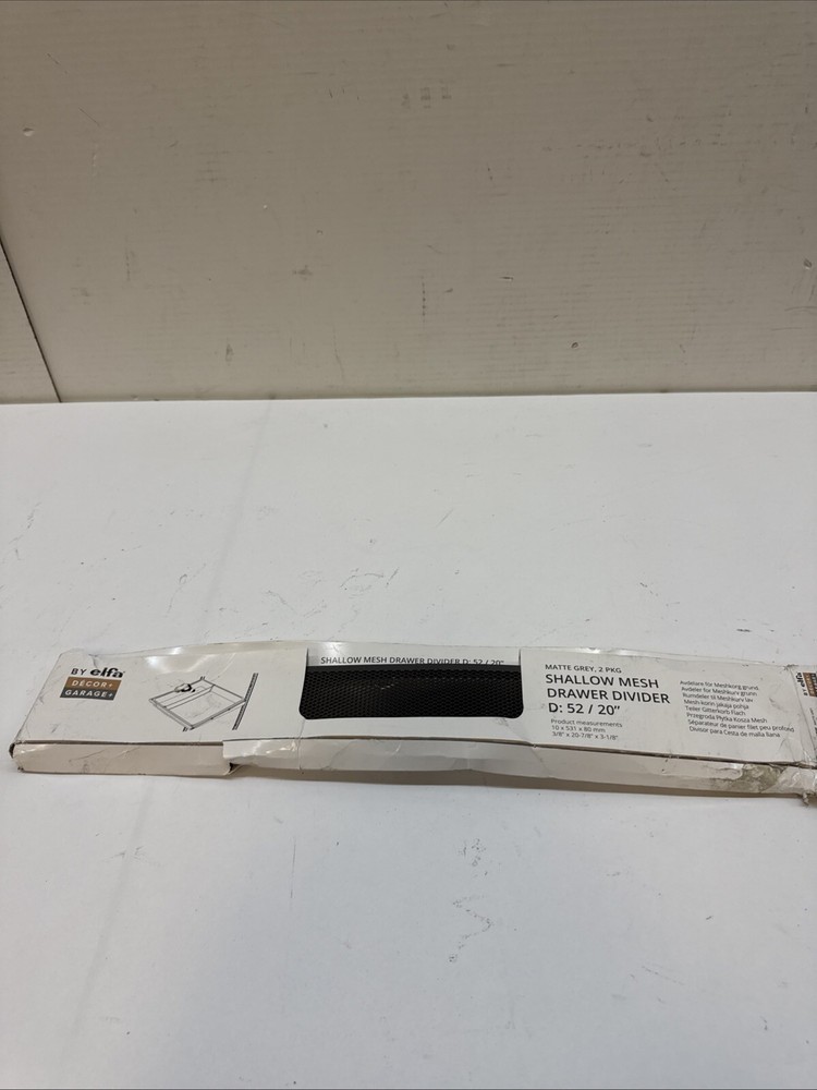 Elfa Matte Grey Shallow Mesh Drawer Divider