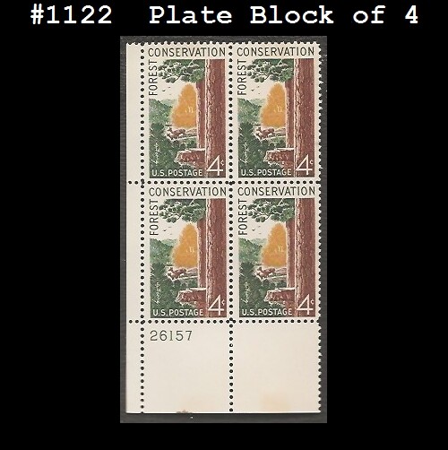 USA5 #1122 MNH PB4 Forest Conservation