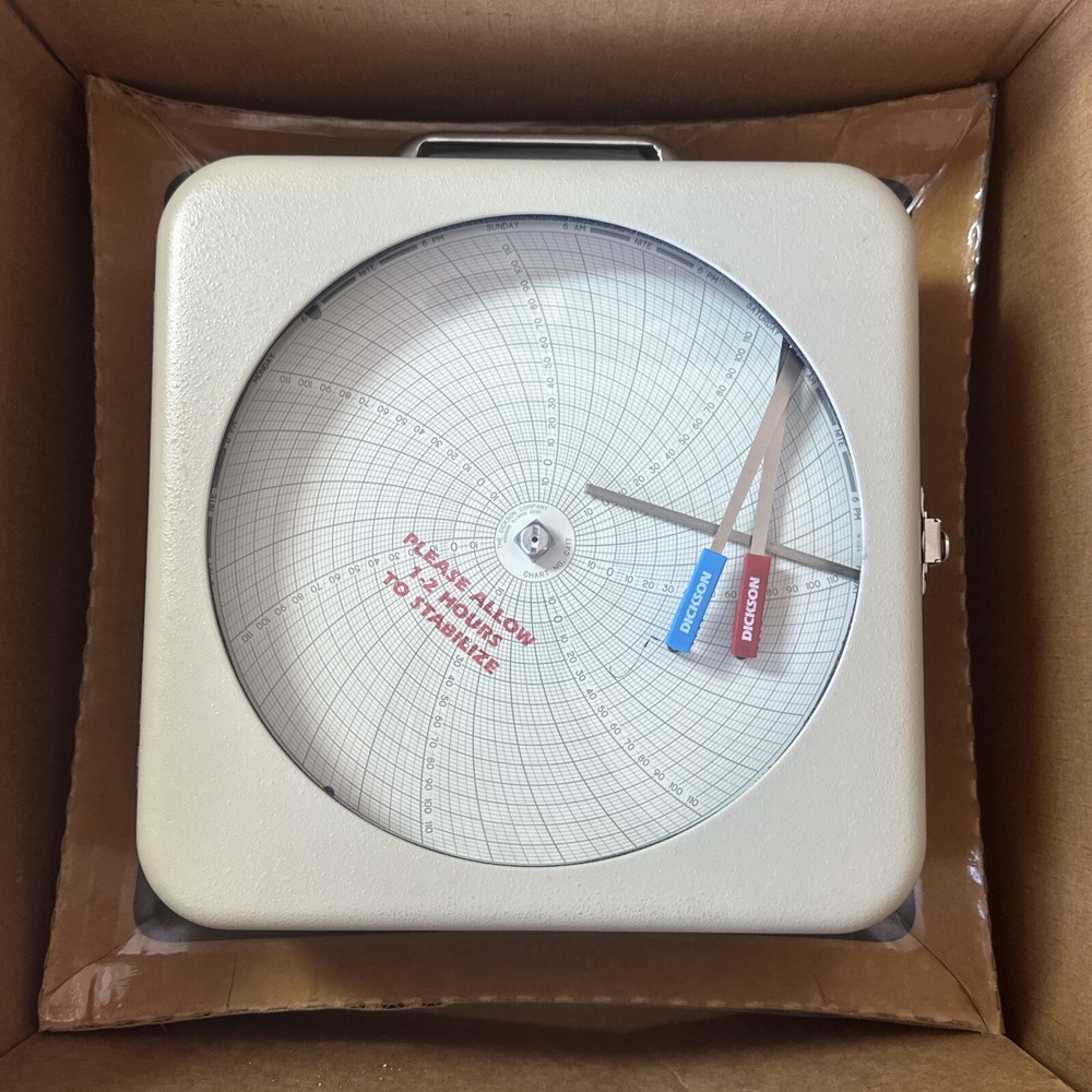 NEW IN BOX- Dickson Temperature / Humidity Chart Recorder TH8-7F Chart- C417 8”