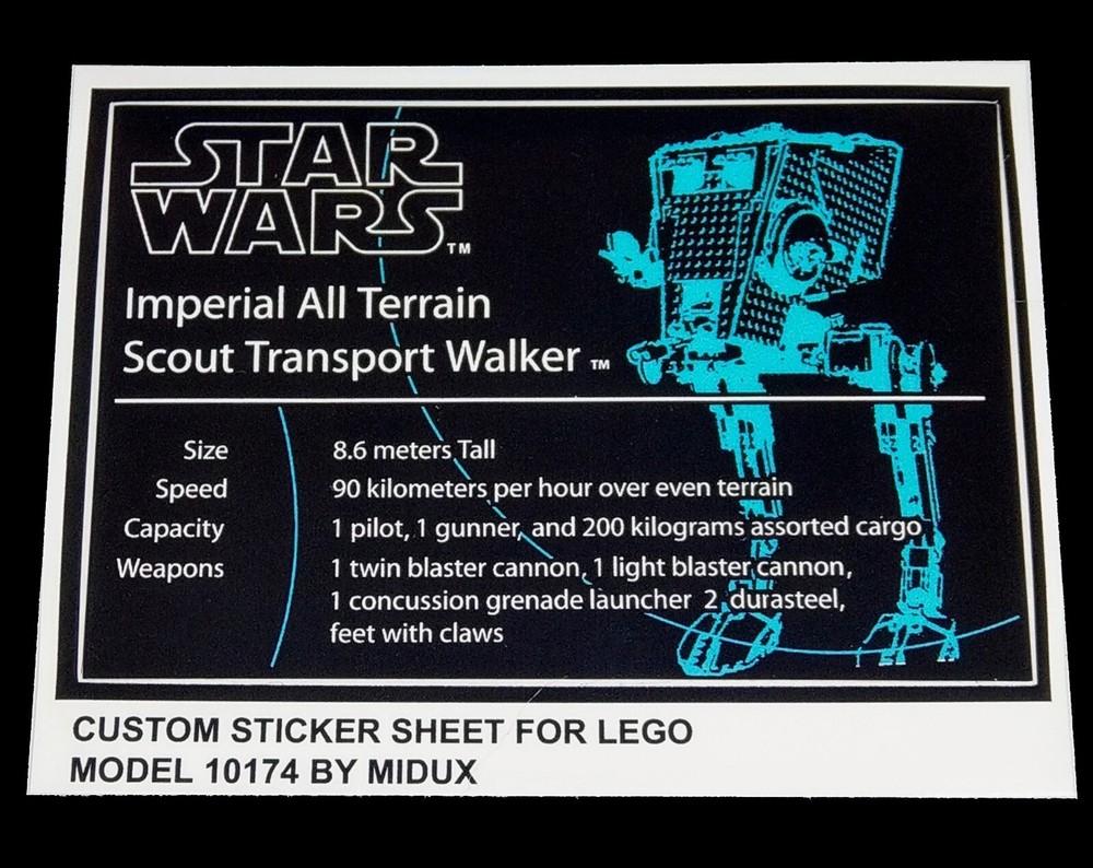 Custom Sticker for 10174 Replacement Sticker for 10174