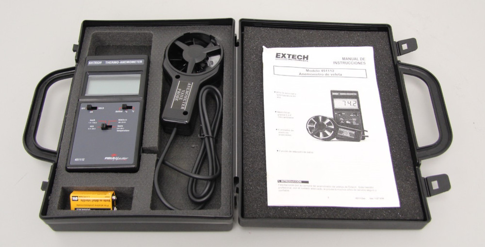 Extech Instruments Model 451112 FieldMaster Thermo-Anemometer With Vane Probe