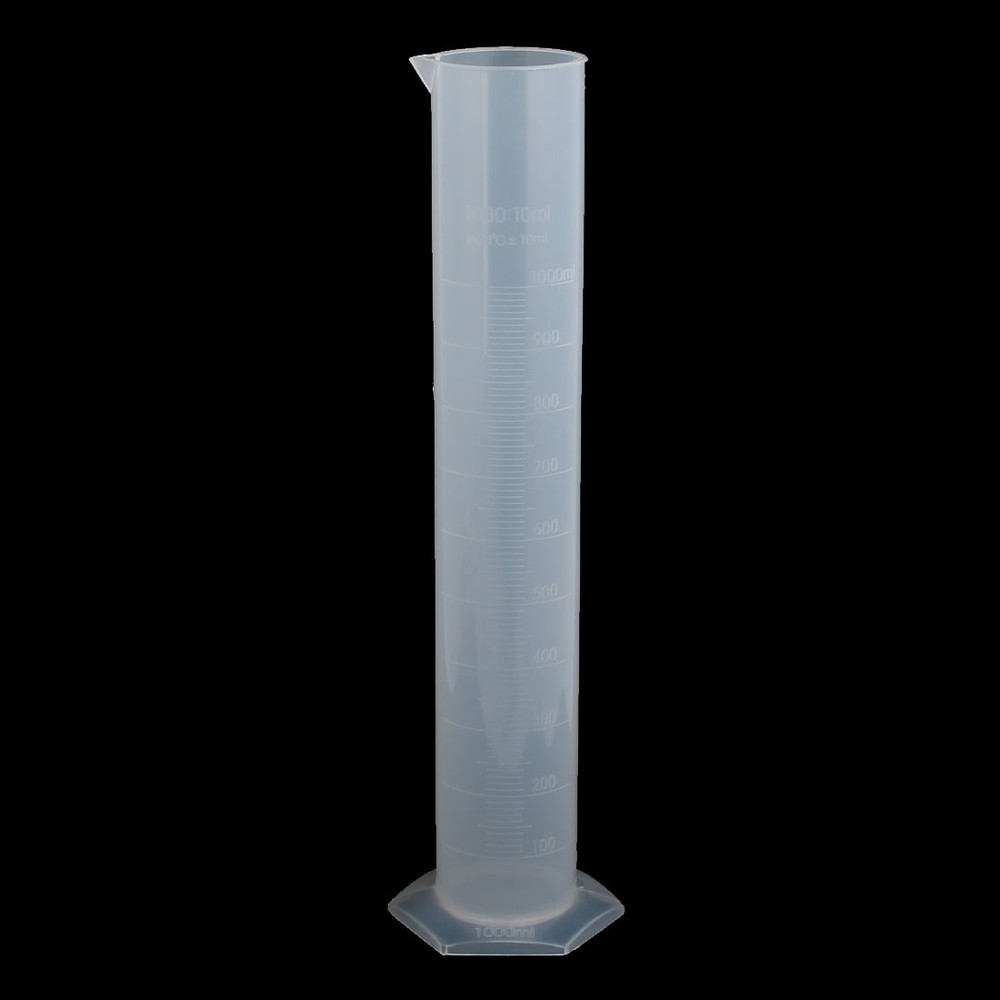 1000mL Plastic Laboratory Solution Liquid Measurement Graduated Cylinder Clear