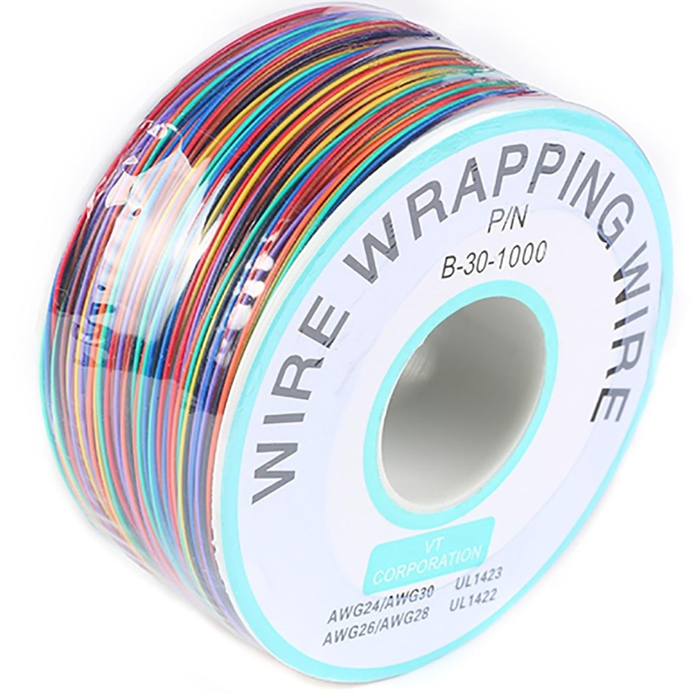 8-Color Electronic Wire - 30 AWG Single Core, 250M Tinned Copper Multicolor