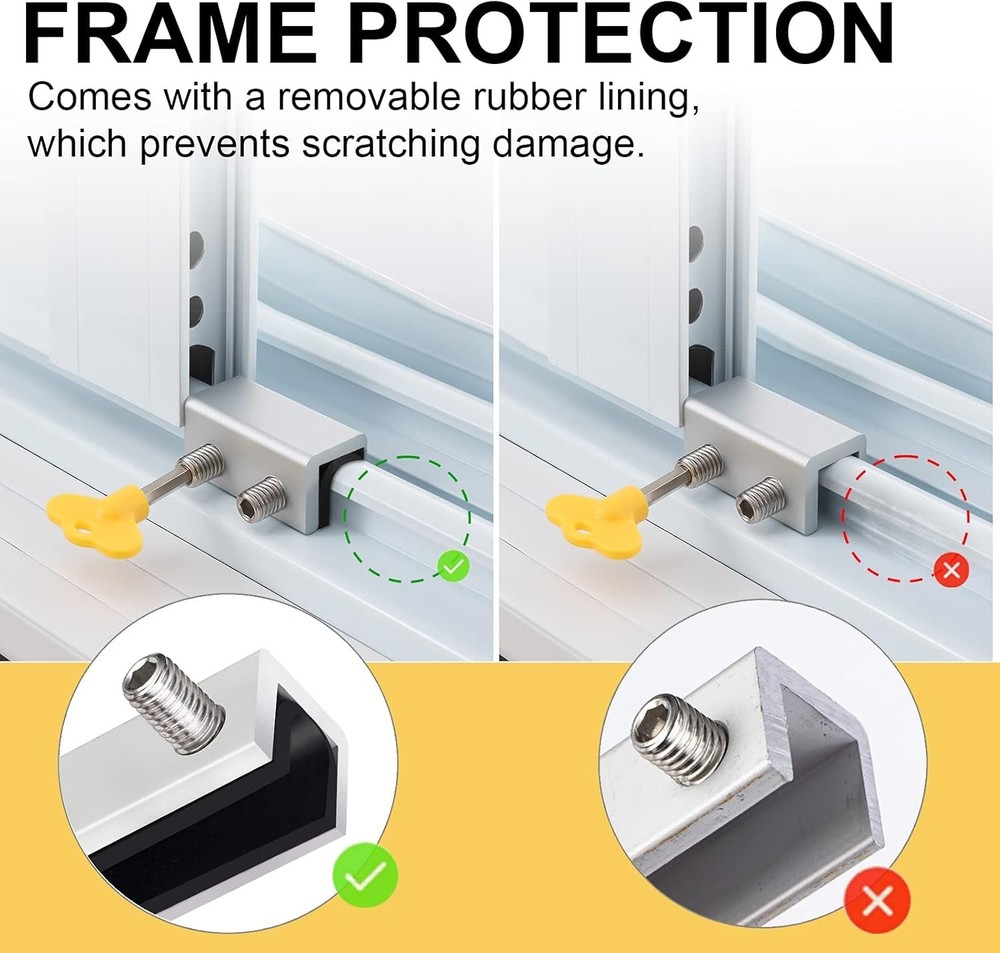 Durable Aluminum Sliding Window Locks - Tool-Free Installation, 4 Sets Included