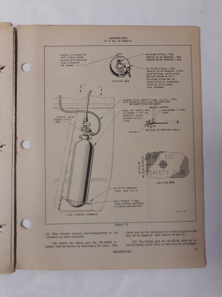 North American Model B-25H Technical Orders Original