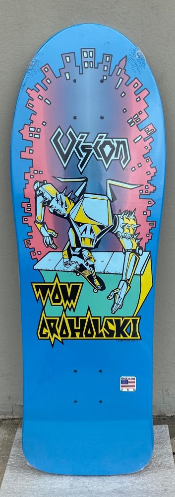 Vision Tom Groholski Robot Blue dip Pro Model Shaped Skateboard Deck-New