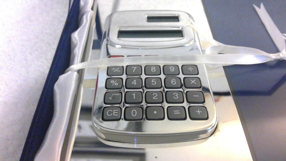 Wallace Silversmiths Silver Plated (Removeable Calculator) Frame Gift Set