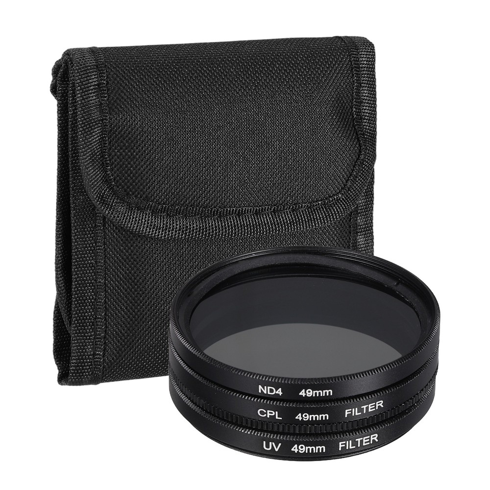 49mm UV/CPL/ND4 Digital Essentials Filter Kit Circular Camera Filters, Black