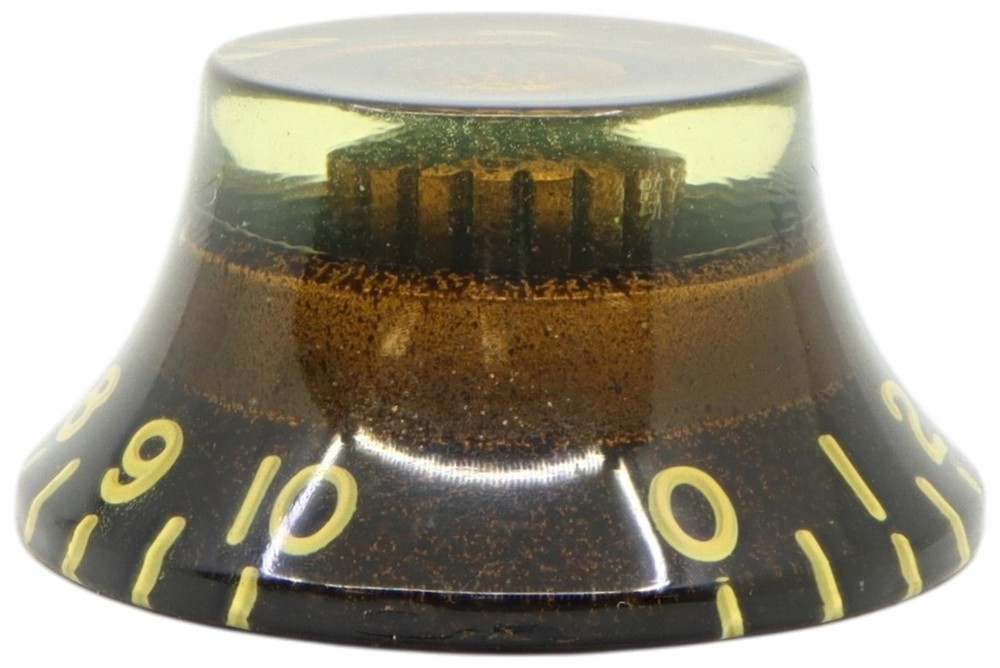 Bell Hat Knobs Oxidized Gold w/ embossed numbers, recessed bottom - Universal