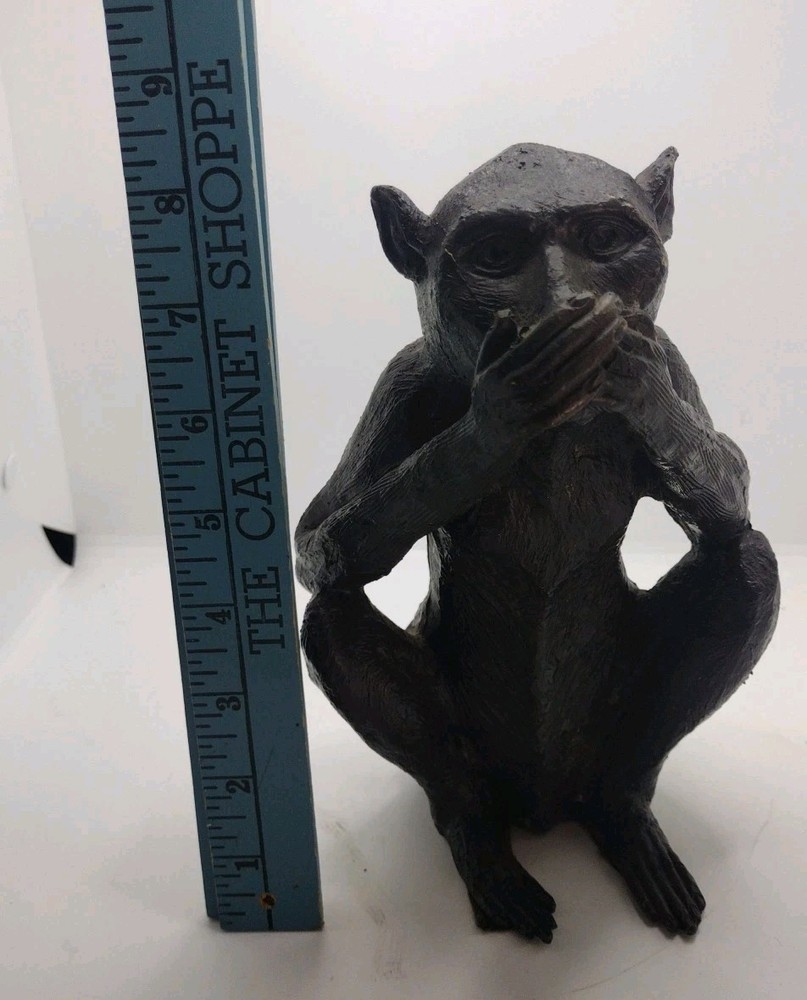 Wise Speak No Evil Monkey Bronze Sculpture /Figurine