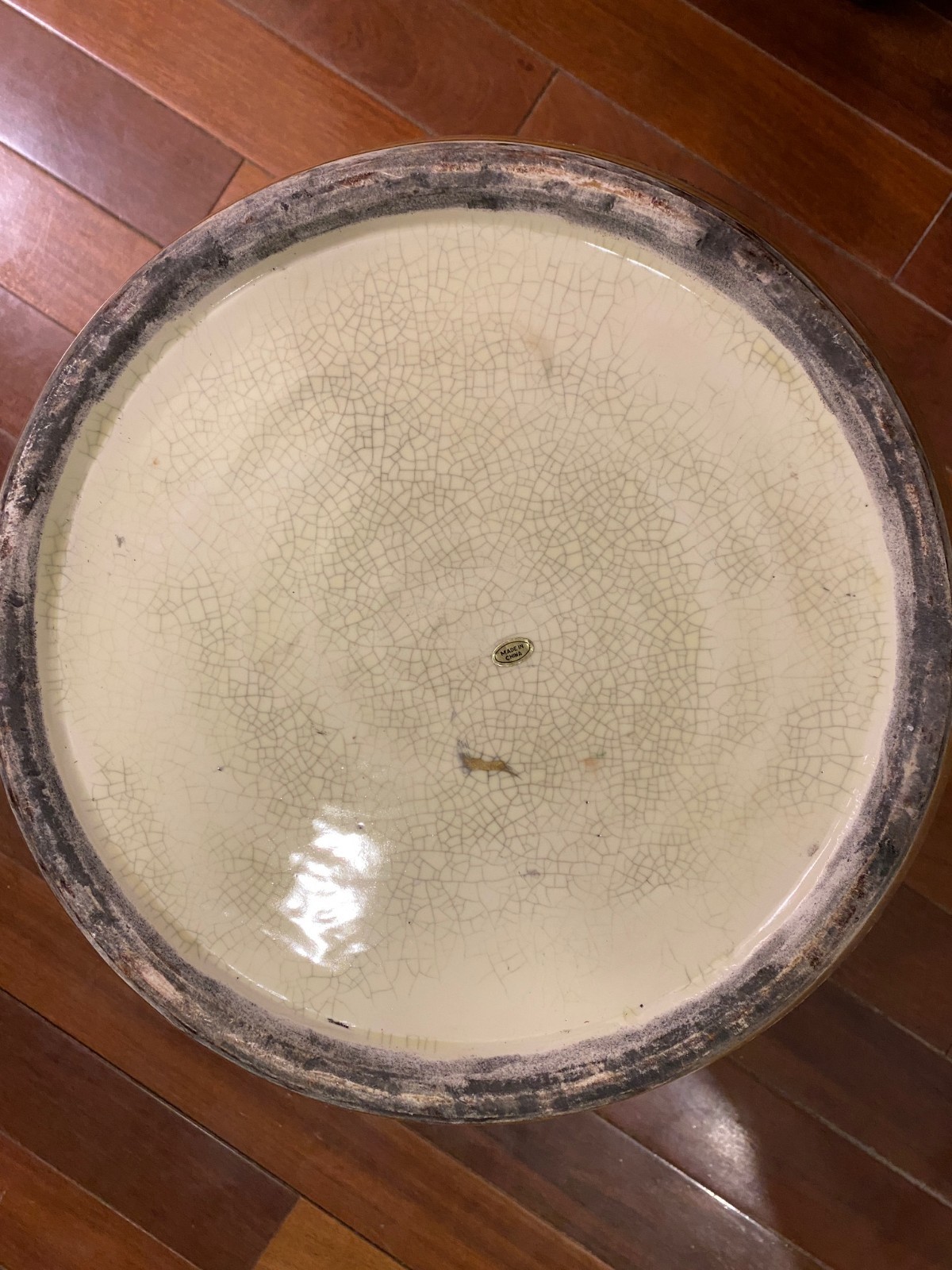 Chinese Planter Fine Porcelain Crackle Glazed Hand-Painted - Near Mint