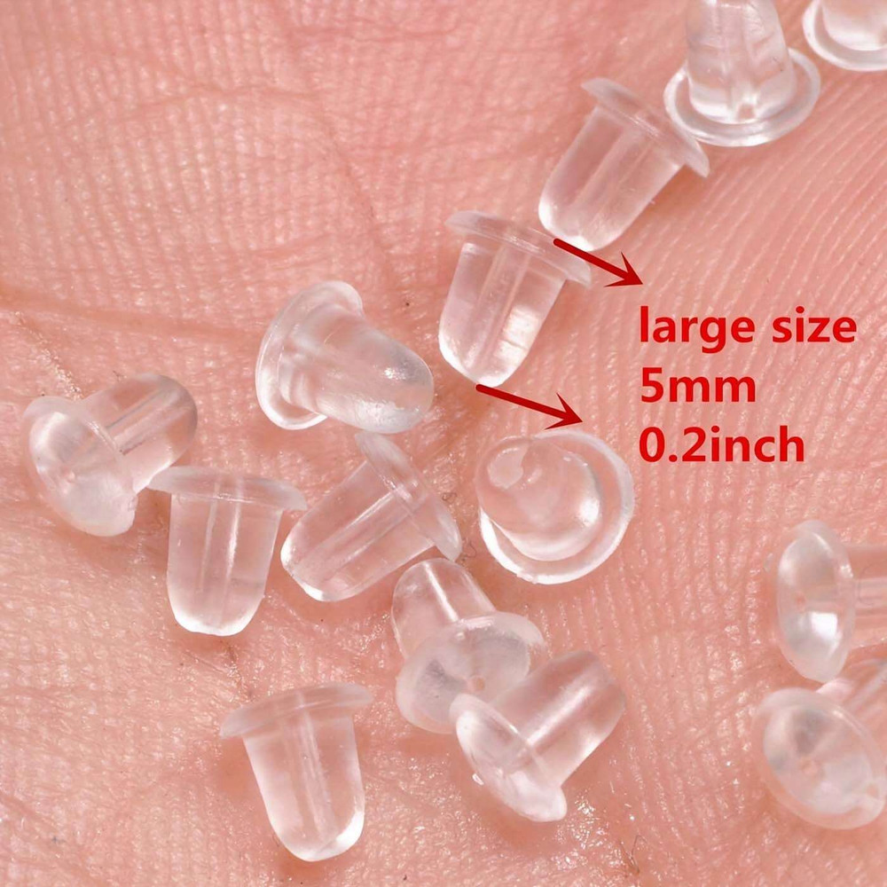 50PCS Earring Soft Backs Stoppers Replacement for Studs Or Secure Hook Earring