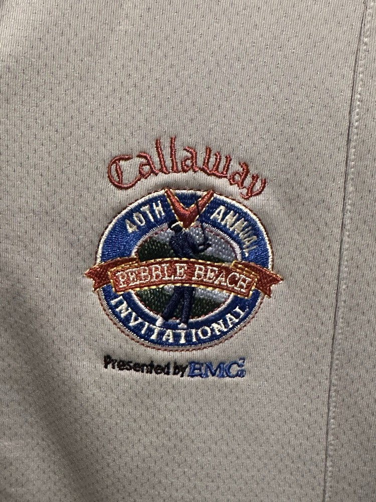 Callaway Pebble Beach Invitational 1/4 Zip Pullover Golf Jacket Medium M Gray